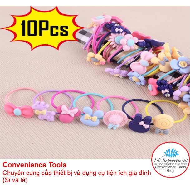 Bộ 10 Dây Cột Tóc Dễ Thương Cho Bé Gái