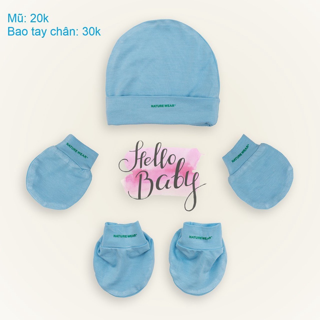 SET MŨ BAO CHÂN TAY SƠ SINH CHẤT SỢI TRE NATURE WEAR