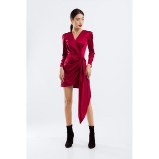 EDINI - D1213 Đầm vắt tà tay dài