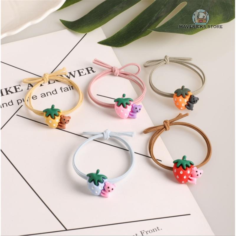 Dây cột tóc co giãn họa tiết hoạt hình phong cách Hàn Quốc nhiều màu tùy chọn