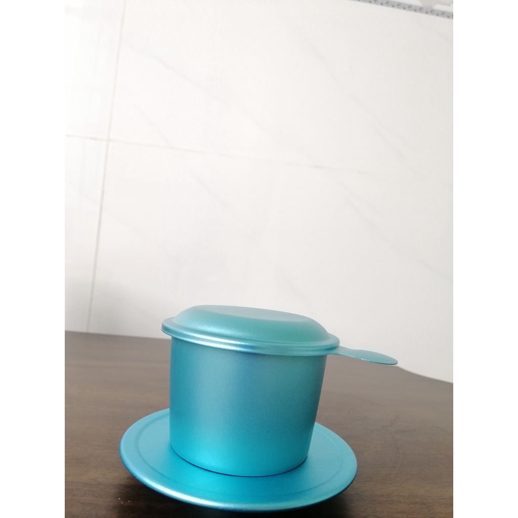 Phin pha cà phê màu xanh dương anode chất lượng cao, sang, bền, phin nhôm pha cafe cao cấp từ Xưởng phin màu ba miền