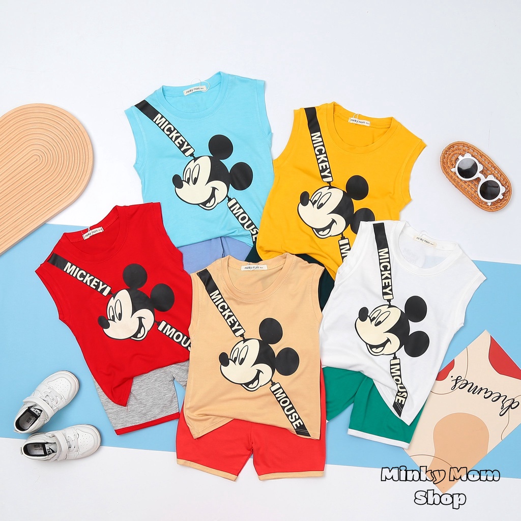 ✨Size(9-32Kg)✨FREE SHIPBộ MinKy Mom Sát Nách Thun Lạnh Dể Thương Cho Bé Gái Bé Trai, Đủ Màu