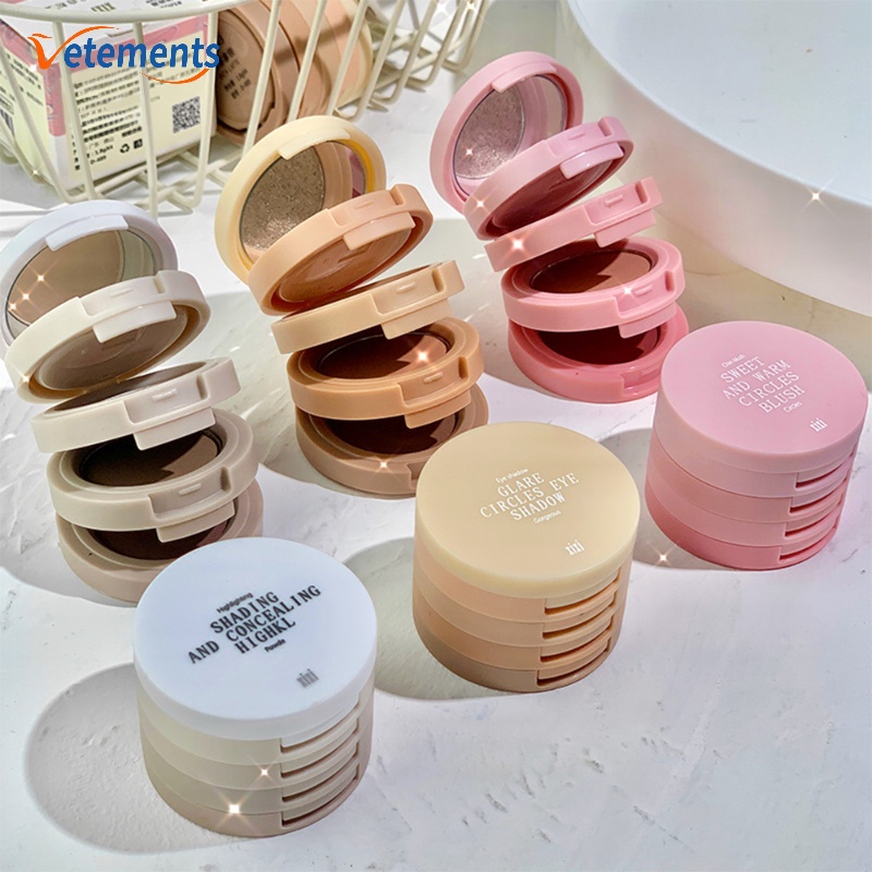 DOWNY Bảng Phấn Mắt 4 Tầng 4 Màu Sắc Hiệu Ứng Lì / Ánh Nhũ Trang Điểm Tự Nhiên