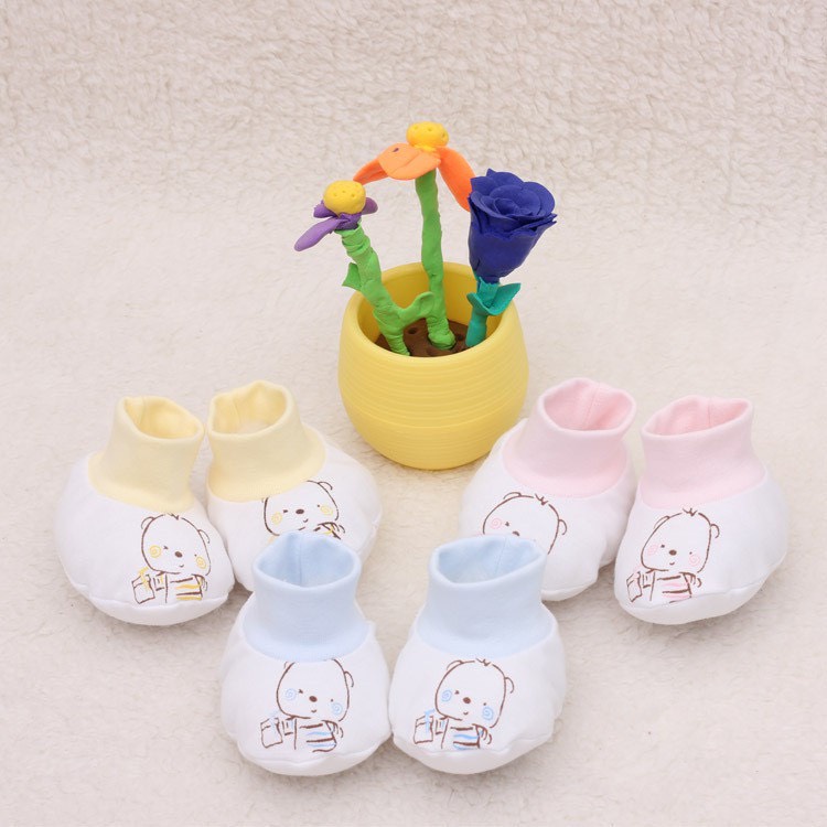 Bao chân tay sơ sinh họa tiết hoạt hình dễ thương chất liệu cotton