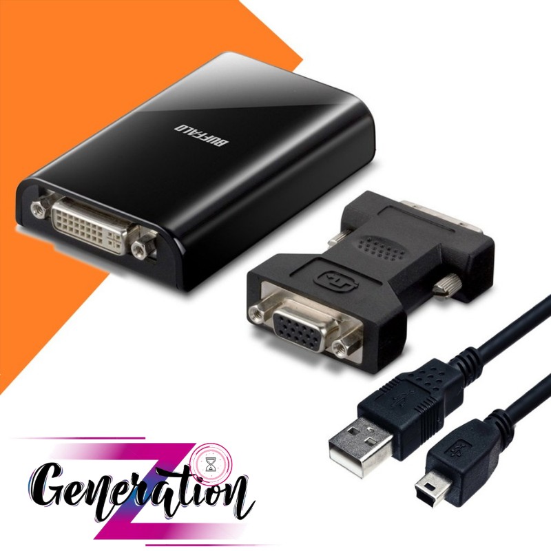 CÁP CHUYỂN USB RA VGA - CABLE CHUYỂN ĐỔI, MỞ RỘNG MÀN HÌNH CHUYÊN DỤNG BUFFALO USB 2.0 GX-DVI / U2C