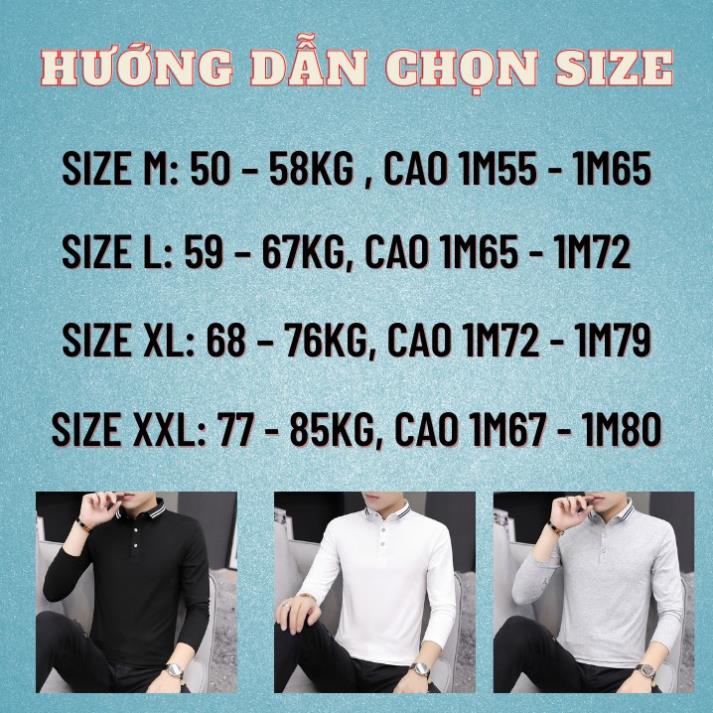 Áo polo nam mặc thu đông tay dài, cổ bẻ sọc viền trẻ trung năng động | BigBuy360 - bigbuy360.vn