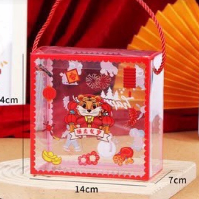 set 10 hộp mica mẫu Hổ kt 14x14x7cm