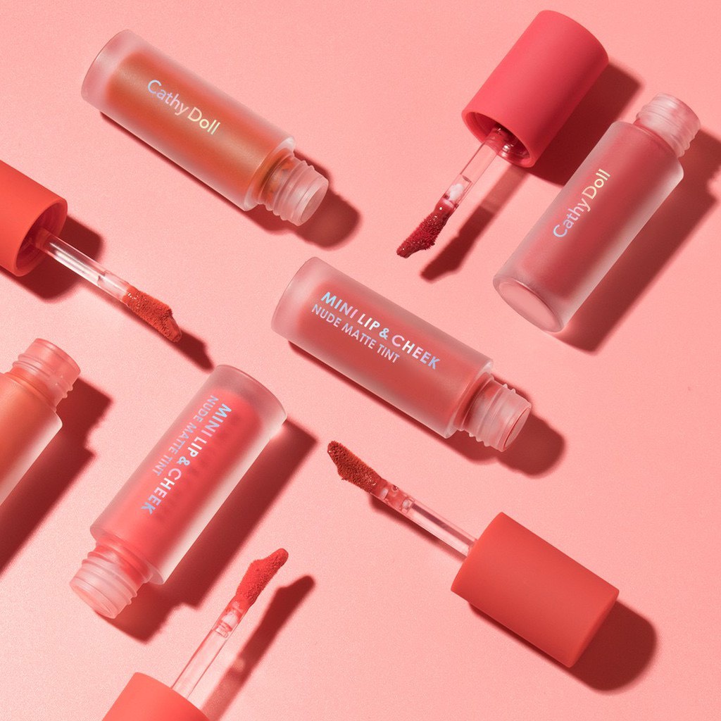 Son Kem Cathy Doll Mini Lip And Cheek Nude Matte Tint Thái Lan Chính Hãng