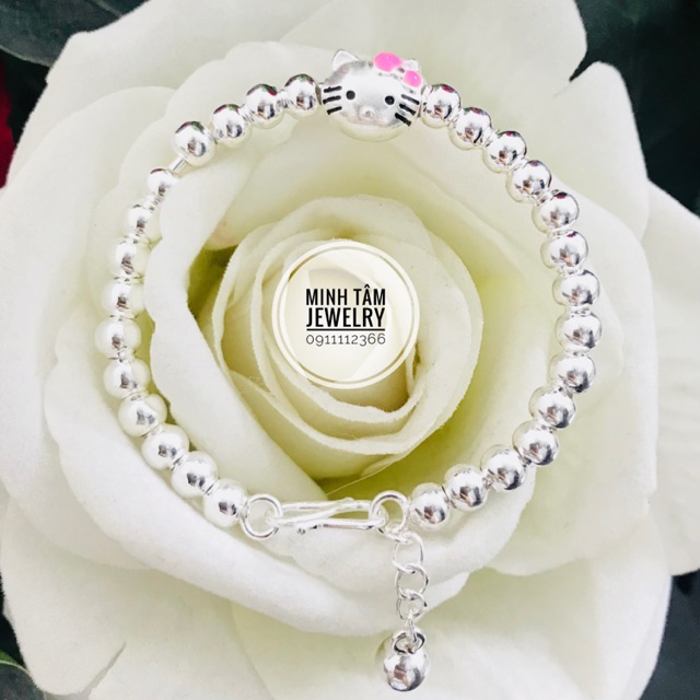 Lắc tay bi bạc mèo Hello Kitty bạc ta cho bé-Minh Tâm Jewelry