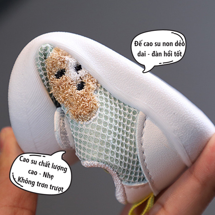 Giày tập đi cho bé trai bé gái gấu Bunny Store, giày thể thao dành cho bé sơ sinh từ 8 tháng đến 2 tuổi đế mềm GTD12