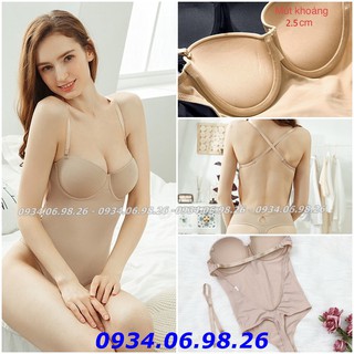 Bộ đồ lót liền thân cúp ngang nâng ngực❤️ Áo ngực liền thân Bodysuit nữ sexy Jumpsuit mặc đầm váy hở lưng,ngực xẻ sâu