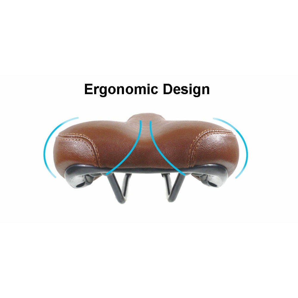 Yên Xe Đạp Thể Thao Bằng Da PU Màu Nâu/Đen Kiểu Vintage