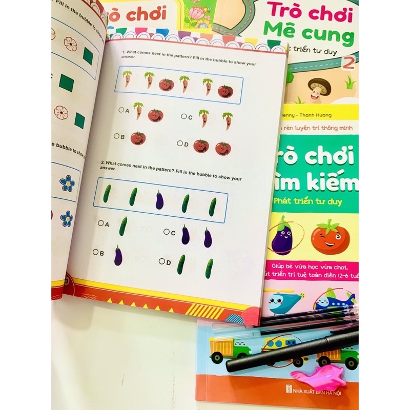 Sách - Bộ 4 quyển Trò chơi MÊ CUNG phát triển trí tuệ phiên bản Wipe Clean viết xóa được cho bé 2 - 6 tuổi