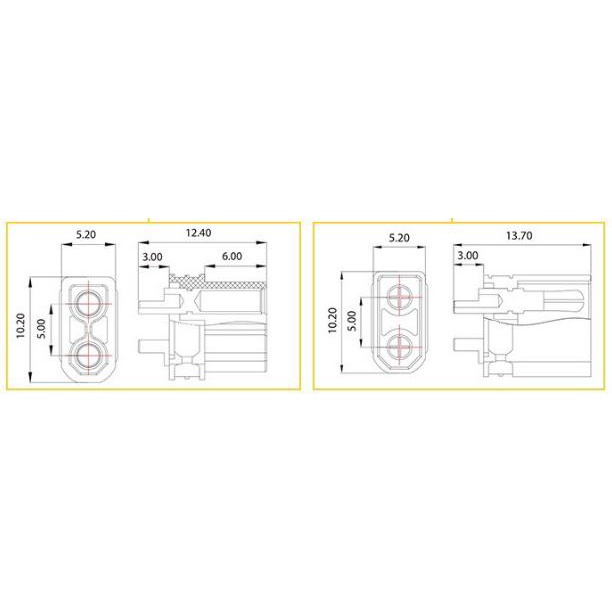 Combo 10 bộ Jack cắm XT30 mạ vàng - Phích nối nguồn điện cho thiết bị điện công suất lớn