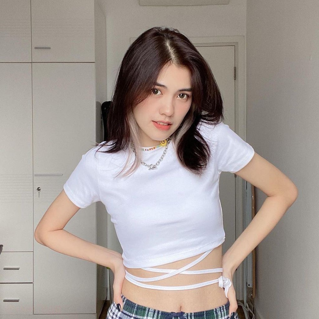 Áo croptop dây đan KA Closet chất bozip cotton co dãn tốt, mặt mịn không xù hot hit