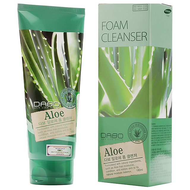Combo Sữa rửa mặt lô hội DABO ALOE Hàn quốc 180ml MC Và sữa rửa mặt lô benew Hàn quốc 100ml