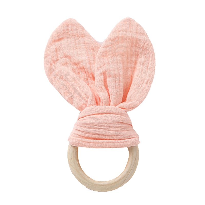 Đồ Chơi Ngậm Mọc Răng Hình Tai Thỏ Chất Liệu Cotton Mềm Mại Thoải Mái Dành Cho Bé