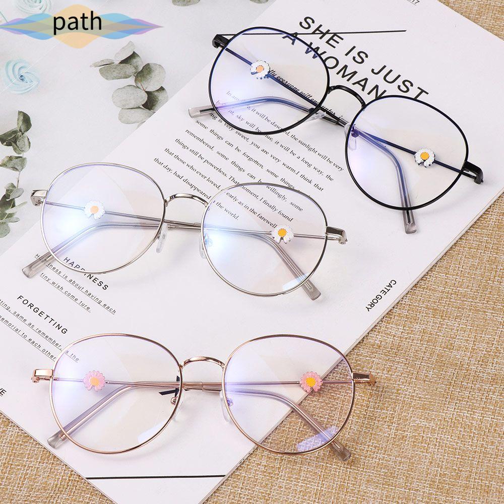 Mắt kính gọng tròn kim loại chống tia UV thiết kế thời trang độ cận từ 1.0~-4.0