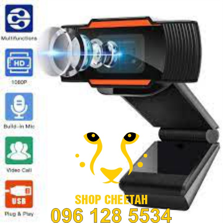 Webcam kẹp HD 720P siêu nét – Có mic và đèn led hỗ trợ học trực tuyến – Đế kẹp màn hình cố định tiện lợi – BH 12 tháng