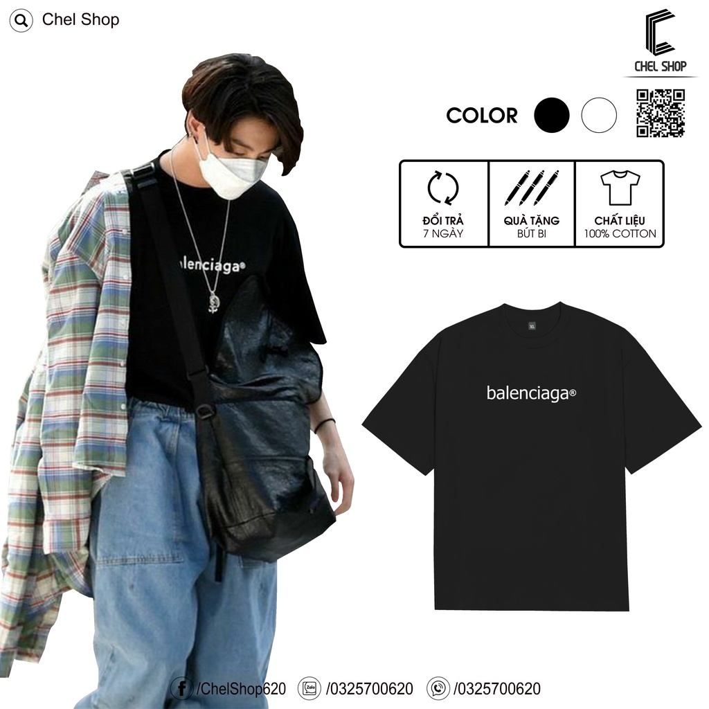 Áo thun unisex cao cấp 100% cotton Balen Jungkook BTS