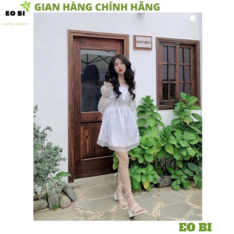 Đầm công chúa trễ vai tay bồng kiểu dáng hàn quốc ulzzang vintage dễ thương -EOBI