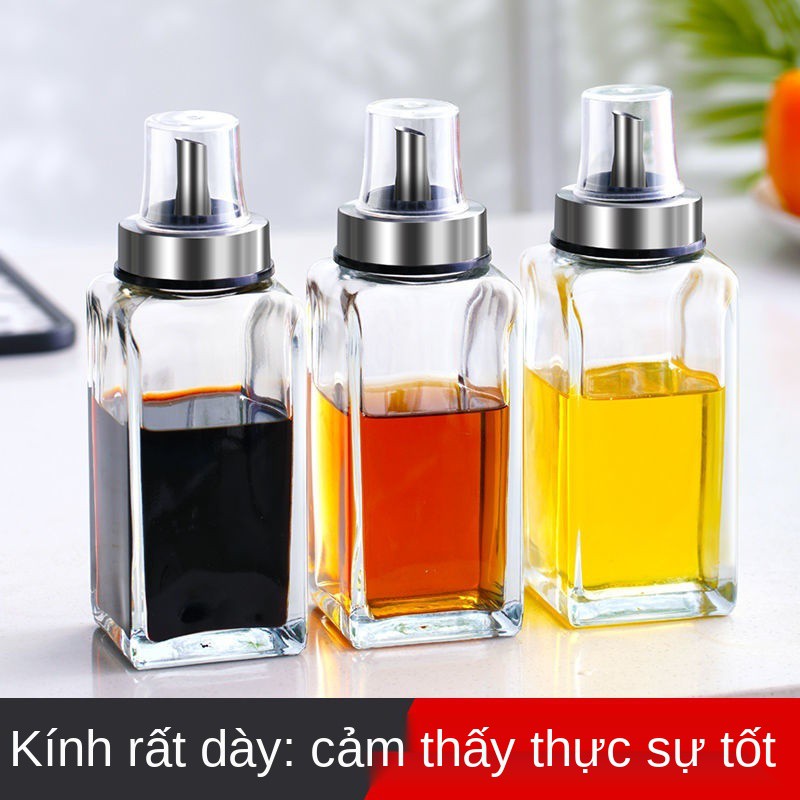 nồi đựng dầu chai thủy tinh chống rò rỉ vòi gia dụng bằng thép không gỉ vị nhỏ nước tương giấm