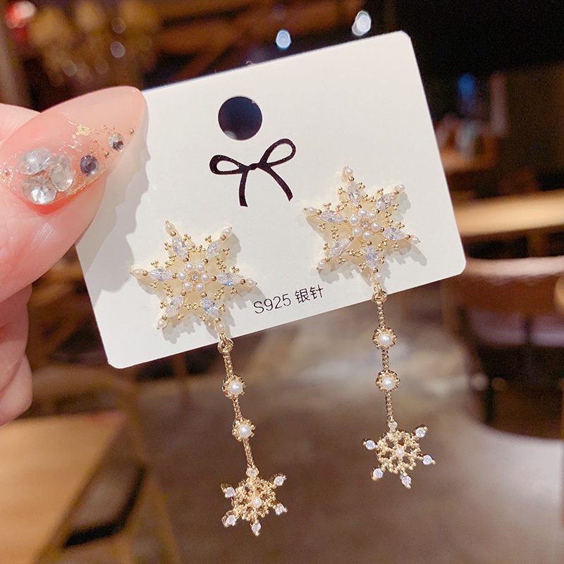 Bông tai mạ bạc 925 đính ngọc trai nhân tạo thời trang