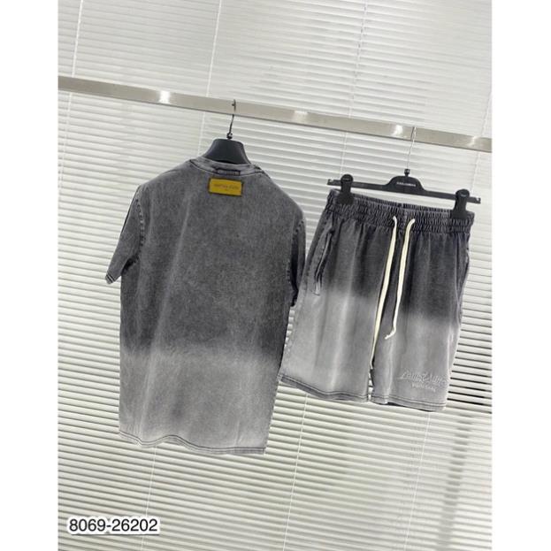 Bộ Nam LV Thêu Chữ Chất Cotton mát Mịn - Bộ LV Nam Vải Loang Cao Cấp