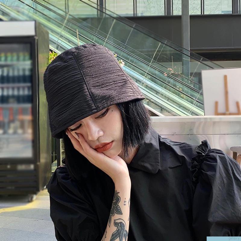 Mũ bucket màu trơn phong cách Hàn Quốc cổ điển thời trang