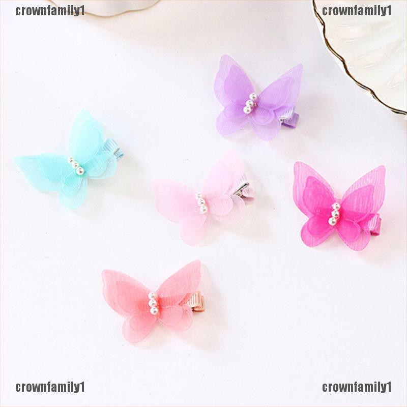 (C) Bộ 5 Kẹp Tóc Đính Nơ 1 Cái Cho Bé