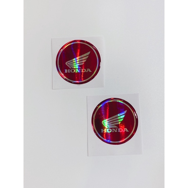 Cặp tem nổi logo tròn hình cánh chim đỏ, tem cao cấp không bay màu