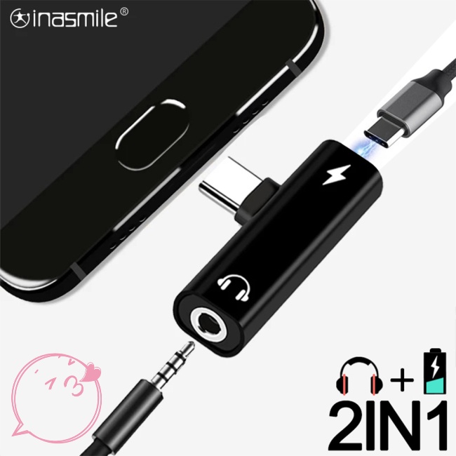 Dây Cáp Sạc Chuyển Đổi Tai Nghe 2 Trong 1 Usb 3.5 Sang Type C Otg Cho Macbookpro Xiaomi