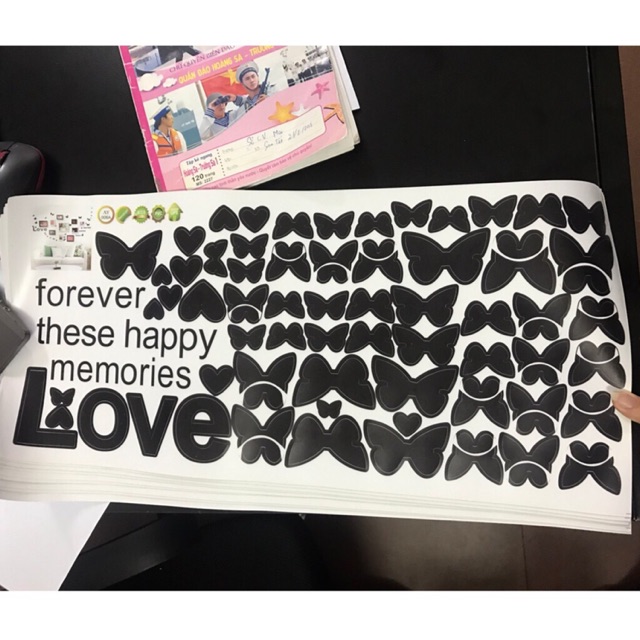 [Siêu rẻ]Decal Love Bướm trang trí