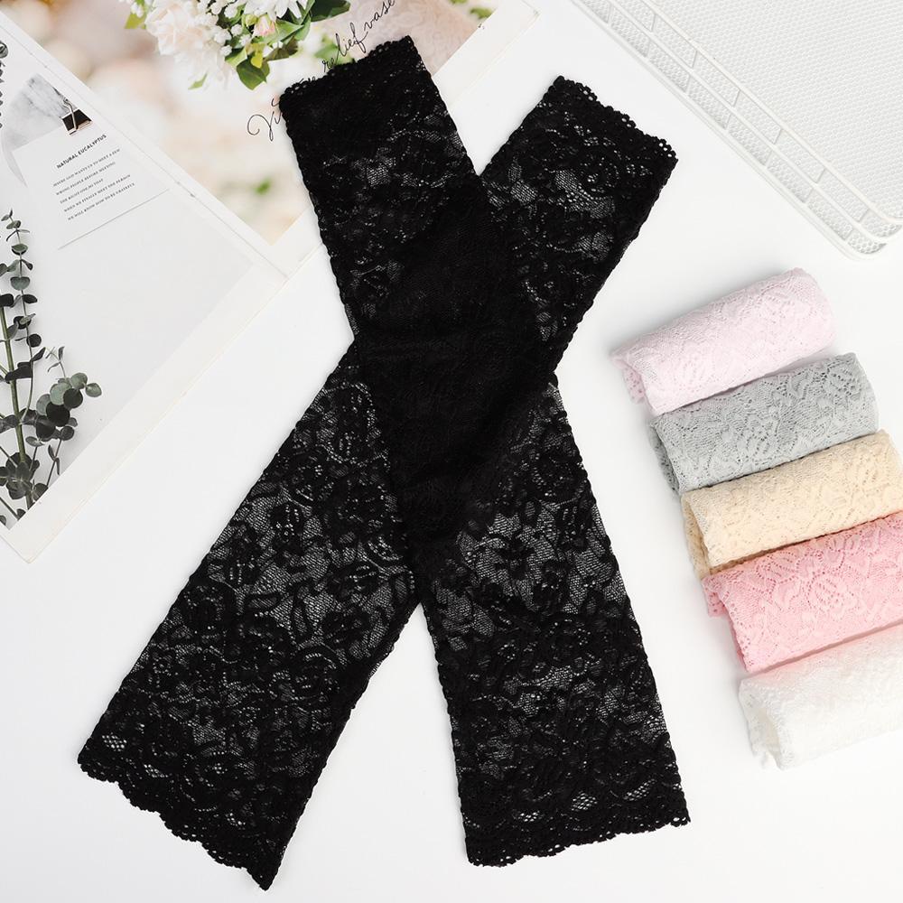 SUYO 1 Đôi Găng Tay Ren Che Phủ Cánh Tay Chống Nắng Mùa Hè Cho Nữ