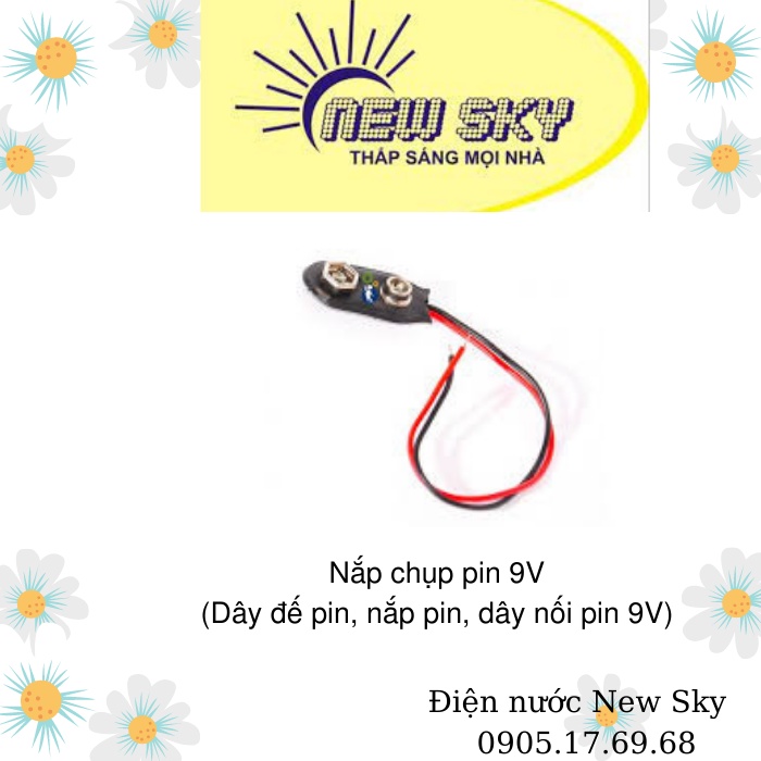 Nắp chụp pin 9V (Dây đế pin, nắp pin, dây nối pin 9V)