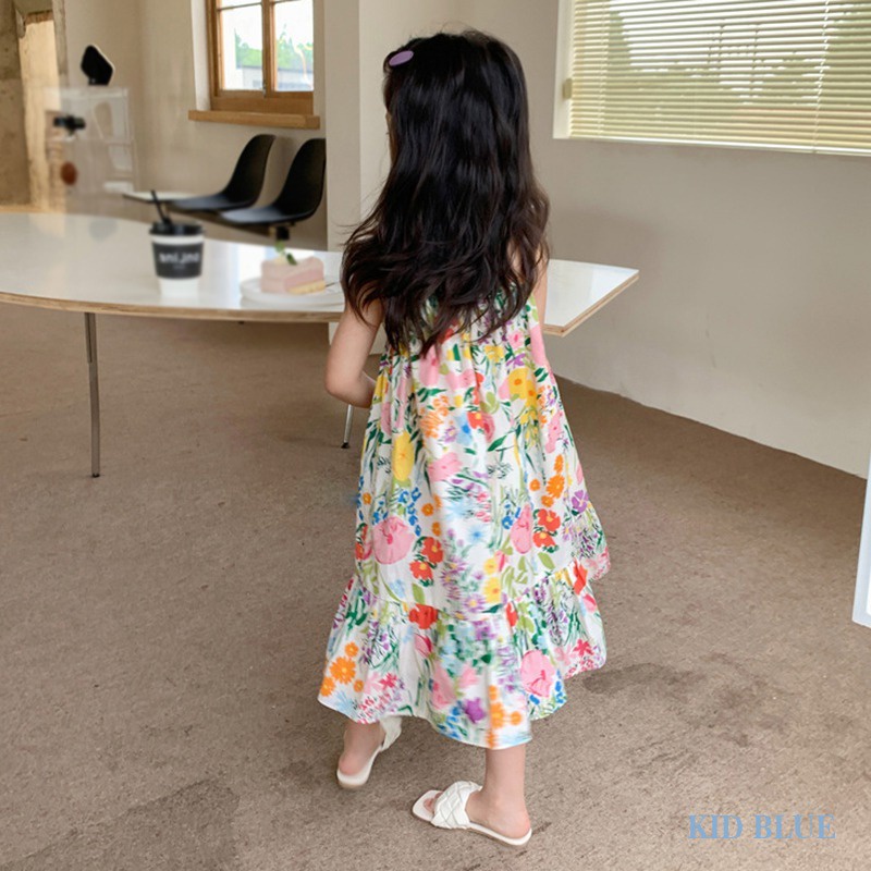 Đầm Công Chúa Hai Dây In Hoa Phong Cách Hàn Quốc Thời Trang Mùa Hè Cho Bé Gái