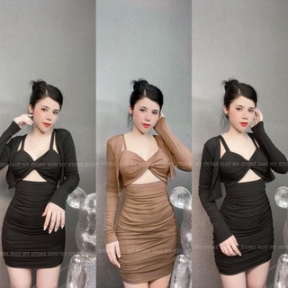 đầm body xoắn hở ngực sexy