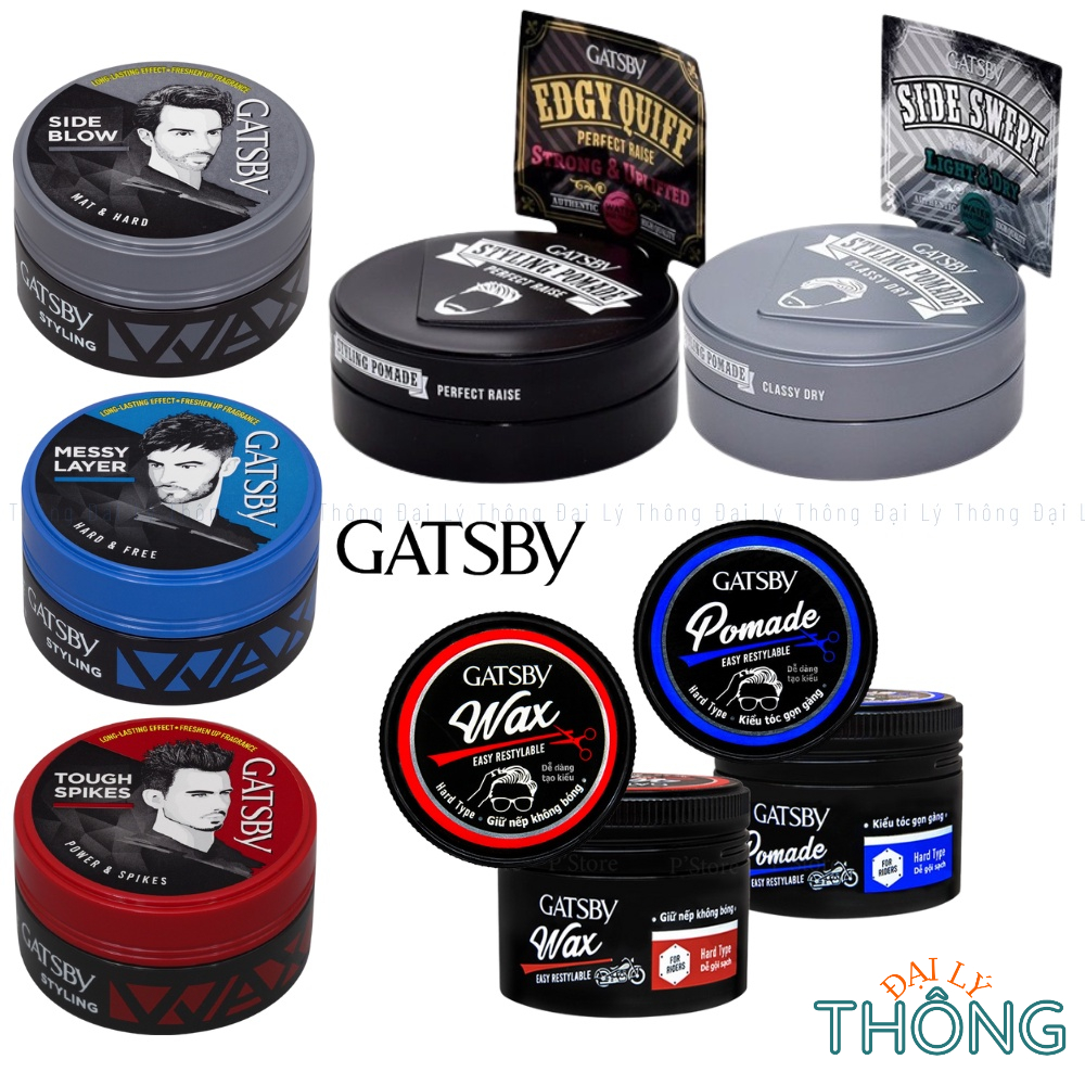 Keo vuốt tóc nam GATSBY Easy Restylable 65g / SIDE BLOW STYLING 75g / Styling Pomade 75g