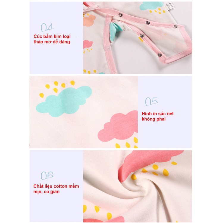 Body dài tay cho bé trai bé gái bodysuit liền thân 100% cotton hàng Quảng Châu xuất Hàn SLT06