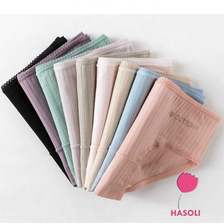 Quần Lót Nữ Cotton Gân Tăm-Quần Chíp Nữ Kháng Khuẩn Dễ Thương Mềm Mịn Cottony S24 S24 | WebRaoVat - webraovat.net.vn