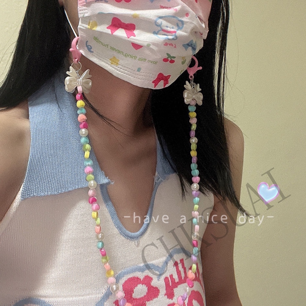 Dây Đeo Khẩu Trang Thắt Nơ Điều Chỉnh Được Phong Cách Hàn Quốc