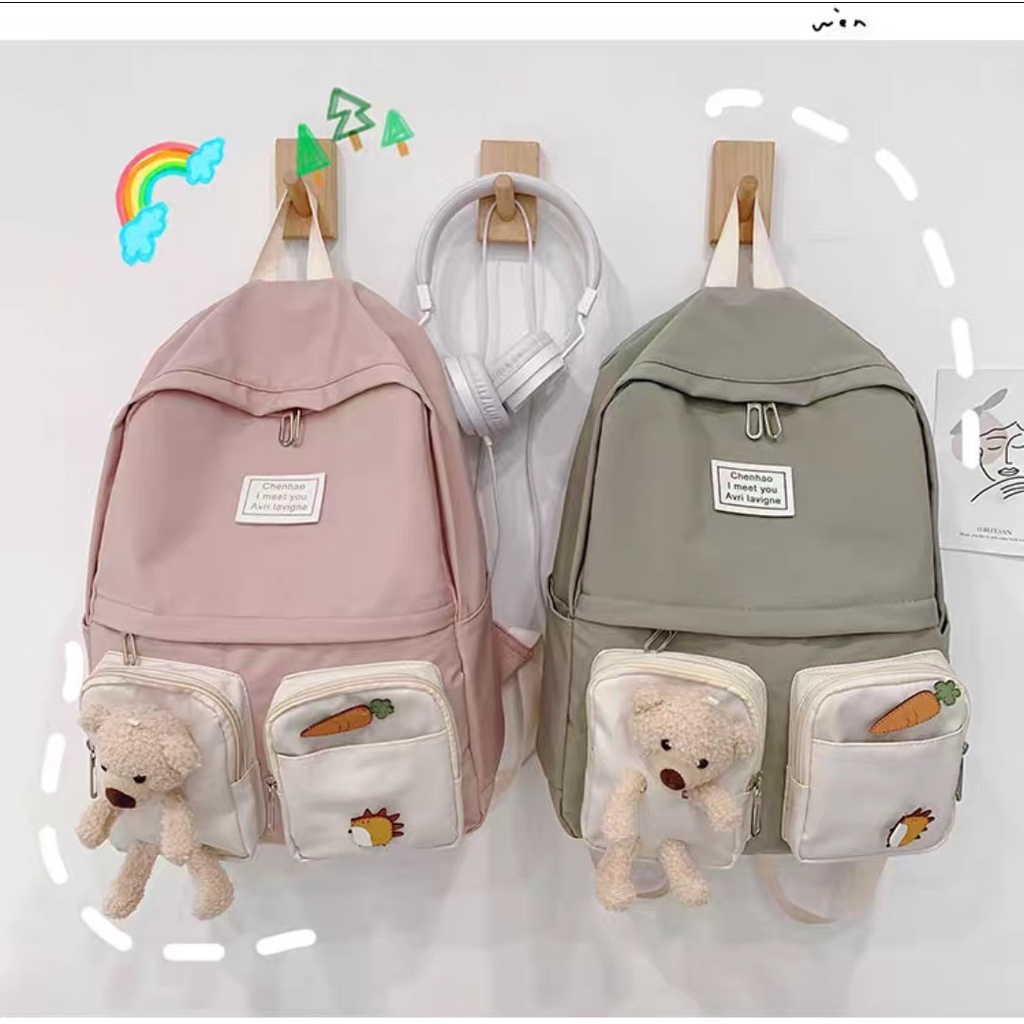 BALO ULZZANG ĐI HỌC UNISEX CÁ TÍNH, CẶP NỮ NAM THỜI TRANG TEEN DỄ THƯƠNG 5614