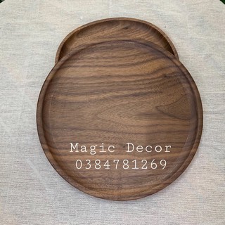 Đĩa tròn gỗ óc chó D22cm