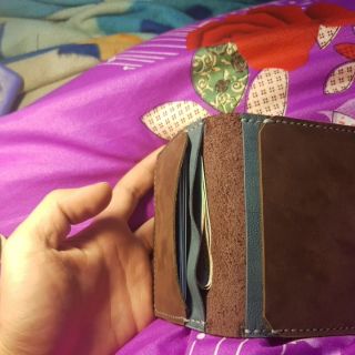 Ví sen cải tiến da bò pull handmade