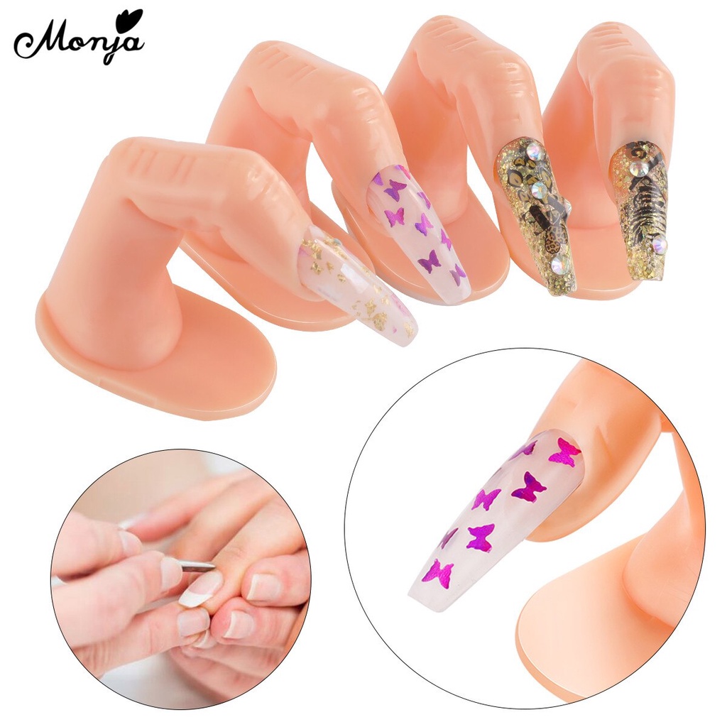 MONJA [Hàng mới về] Bộ 1/2/5 ngón tay giả dùng để luyện tập vẽ móng acrylic tiện lợi