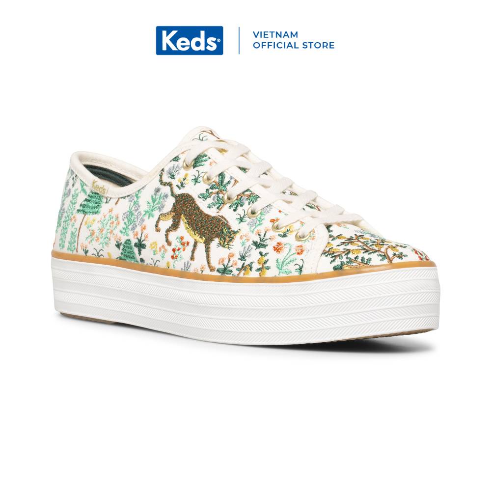 Giày Thể Thao Keds Nữ- Keds x Rifle Paper Co. Triple Kick Menagerie Embroidered- KD065560WF