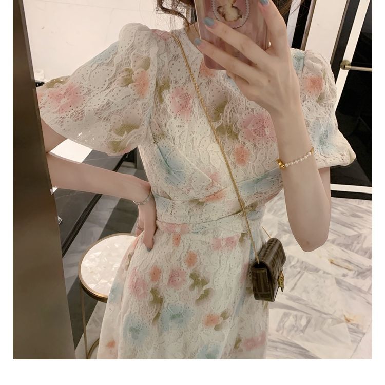 Đầm Maxi Ngắn Tay Hở Lưng Họa Tiết Hoa Xinh Xắn Dành Cho Nữ / Size S-2Xl | BigBuy360 - bigbuy360.vn