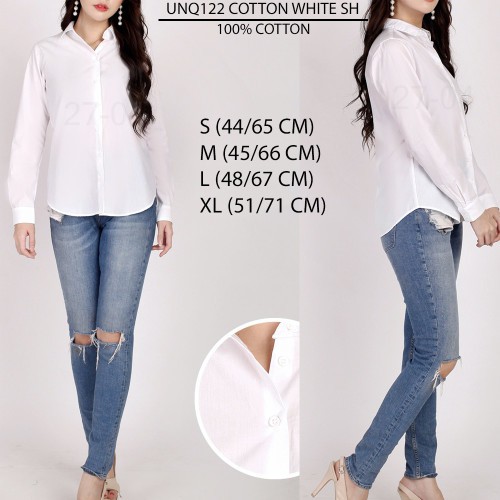 Uniqlo Áo Sơ Mi Trắng Chất Liệu Cotton Cao Cấp Thời Trang