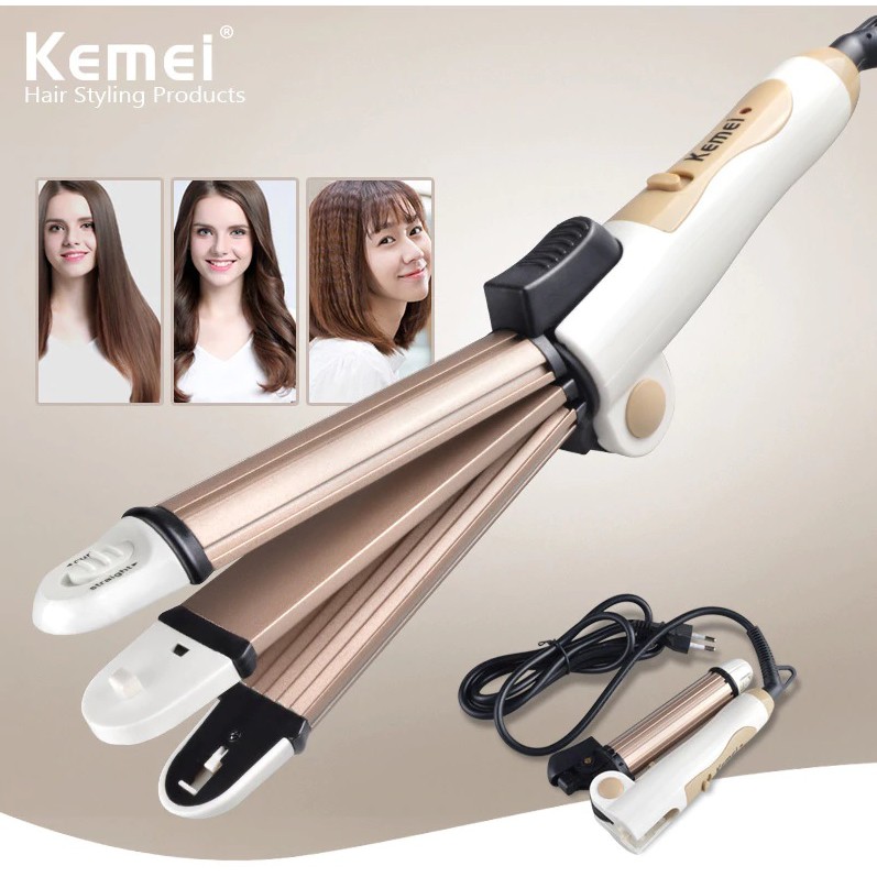 Máy Uốn Tóc Đa Năng 3 in 1 Có Thể Gấp Gọn Tiện Đi Du Lịch Kemei Km-8851