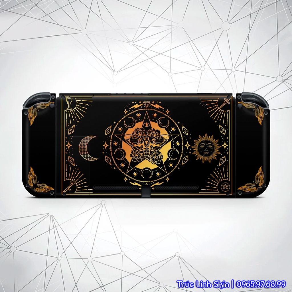 Skin decal dán Nintendo Switch V1, V2 / OLED mẫu Tarot card Moon
